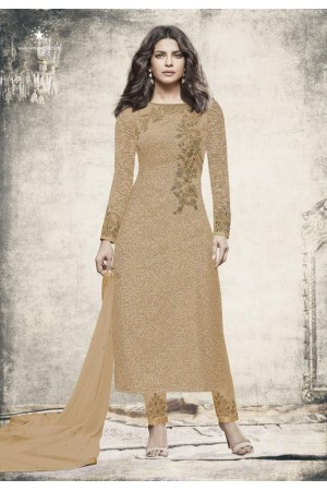 Priyanka chopra Beige color straight cut salwar kameez