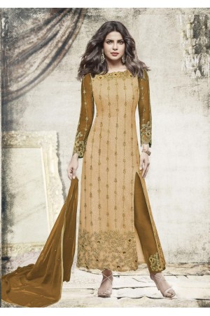 Priyanka chopra green yellow color straight cut salwar kameez