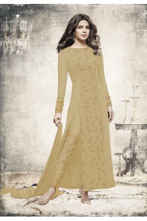 Priyanka chopra yellow Georgette straight cut salwar kameez