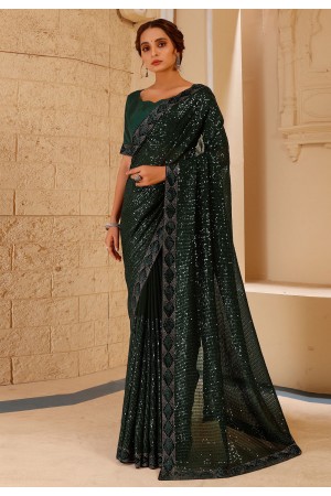 Green georgette saree with blouse 381B Green georgette saree with blouse 381B