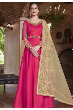 Rani banarasi silk Indian wedding wear anarkali suit 4507