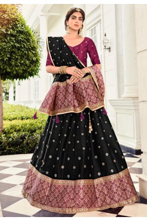 Black banarasi a line lehenga choli 4277