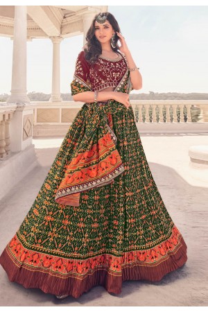 Green rayon circular lehenga choli 108