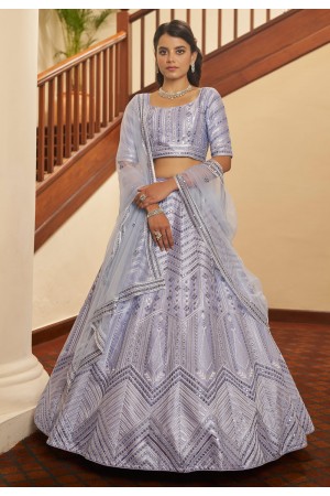 Grey silk circular lehenga choli 1924