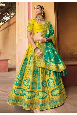 Light green silk circular lehenga choli 5008