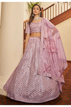 Light purple art silk circular lehenga choli 1923