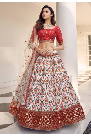 Off white art silk circular lehenga choli 1914