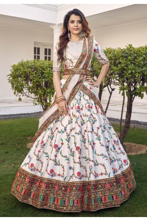 Off white silk circular lehenga choli 1911