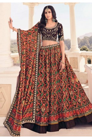 Orange rayon circular lehenga choli 103