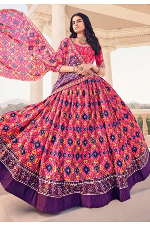 Pink rayon circular lehenga choli 109