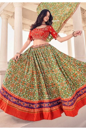 Pista green rayon circular lehenga choli 102