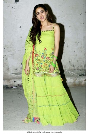 Bollywood Sara Ali khan Green Kurti palazzo