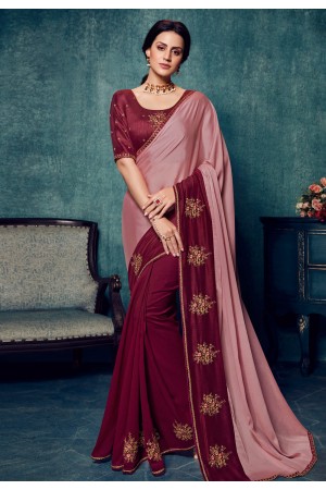 Purple silk festival wear saree 2171