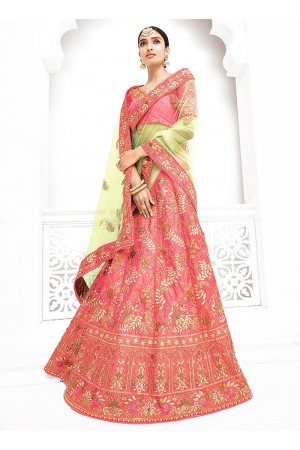 Light pink pure banarasi silk a line wedding lehenga 1103