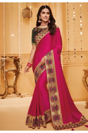 Magenta silk festival wear saree 2314