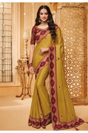 Mustard silk saree with blouse 2311