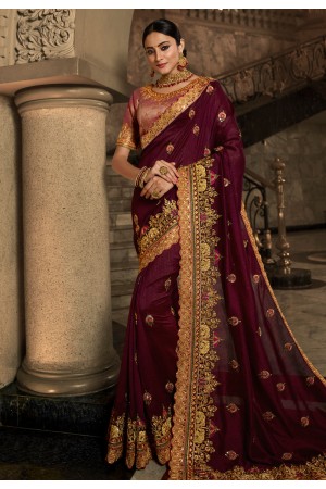Purple silk festival wear saree 9022