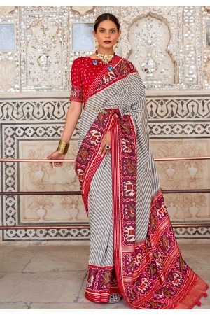 Grey patola silk saree 359A