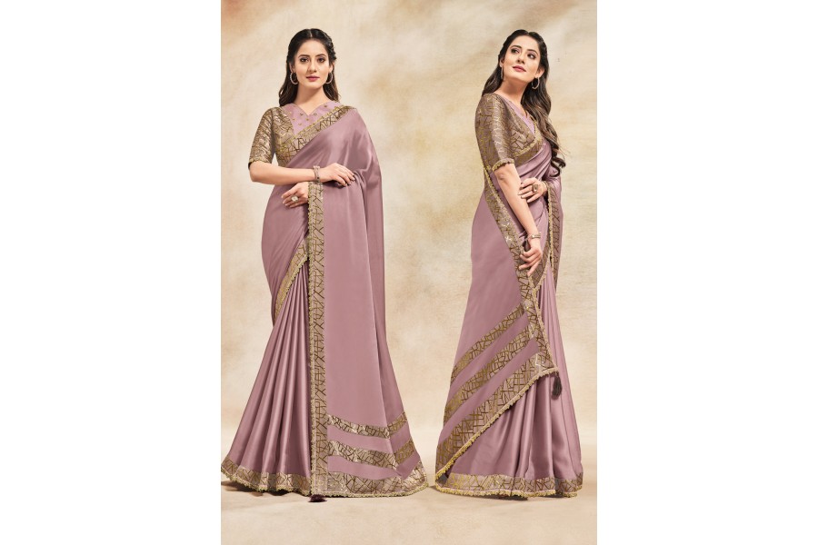 Women's Silk Blend Purple Woven Design Designer Saree With Blouse Piece main image 1