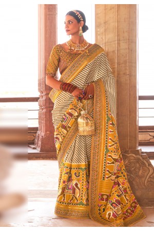 Mustard patola silk saree 108C