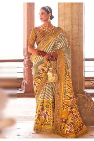 Mustard patola silk saree 108C