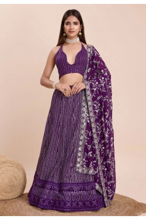 Purple faux georgette lehenga choli PRT23327
