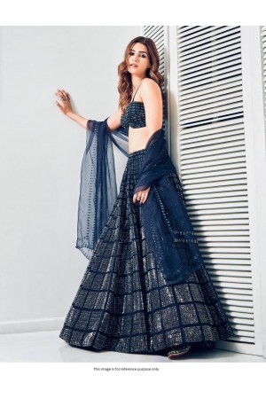 Bollywood Kriti Sanon Inspired blue sequins lehenga