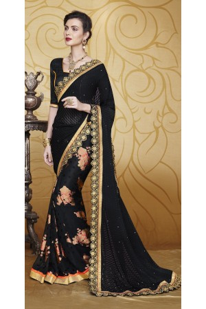 Party-wear-Black-color-saree