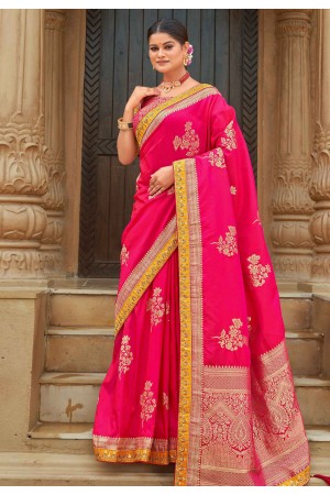 Banarasi silk Saree in Magenta colour 5007