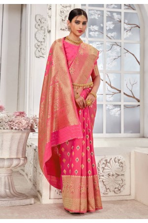 Banarasi silk Saree in Pink colour 4706