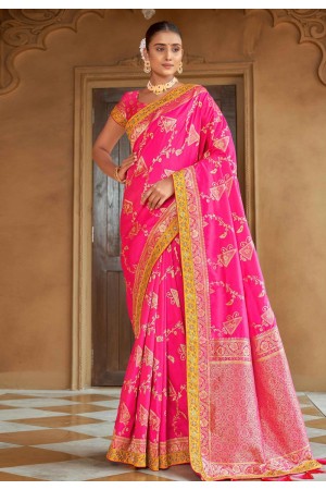 Banarasi silk Saree in Pink colour 5009