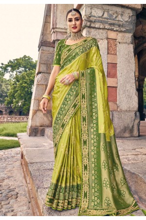 Silk Saree with blouse in Light green colour 5307