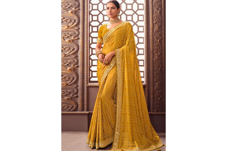 Women's Mustard Colour Silk Readymade Blouse main image 0