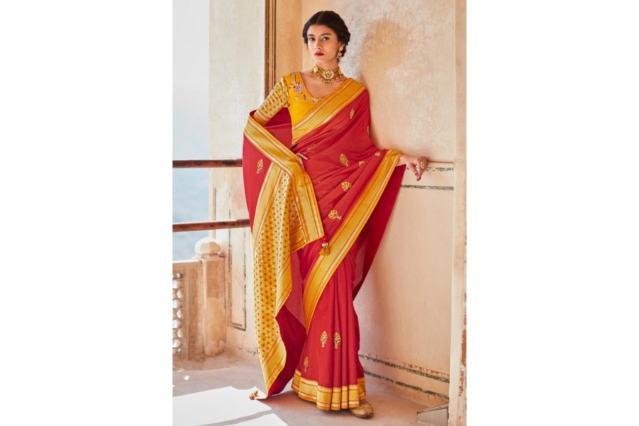 Kai - Red Blouse & Saree main image 1
