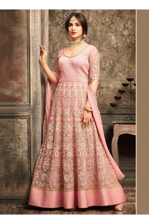 Sonal Chauhan Pink Anarkali Suit 5108