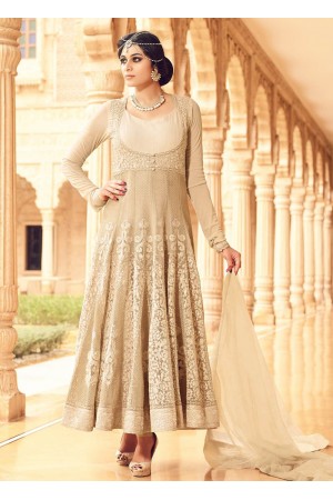 Off white net wedding wear anarkali