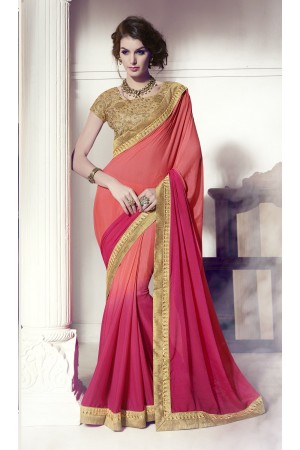 Party-wear-pink-peach-3-color-saree