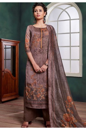 purple chanderi digital printed palazzo suit 1077