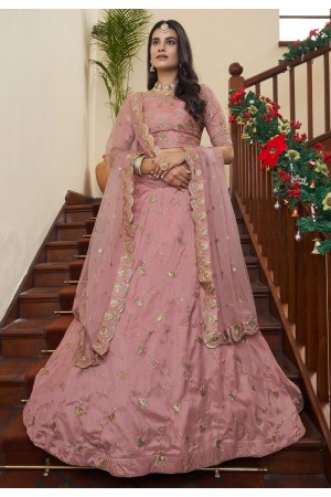 Art silk a line lehenga choli in Pink colour 4804