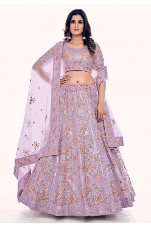 Soft net circular lehenga choli in Light purple colour 36006