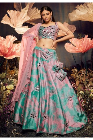 Velvet circular lehenga choli in Pink colour 2272