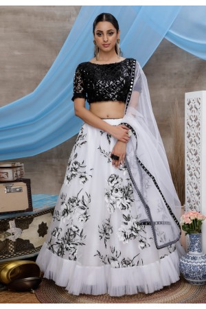 White organza circular lehenga choli 1351