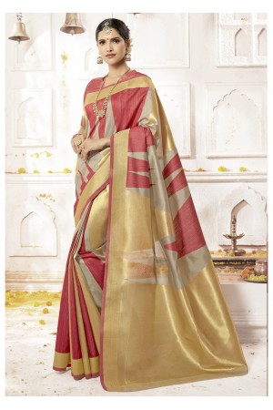 Multi Colored Woven Art Silk Festive Saree 2211