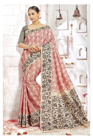 Peach Colored Woven Art Silk Officewear Saree 2212