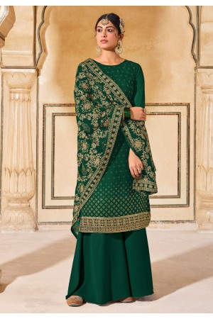 Green georgette palazzo suit 971