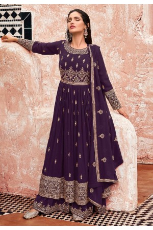 Purple georgette pakistani suit 9356