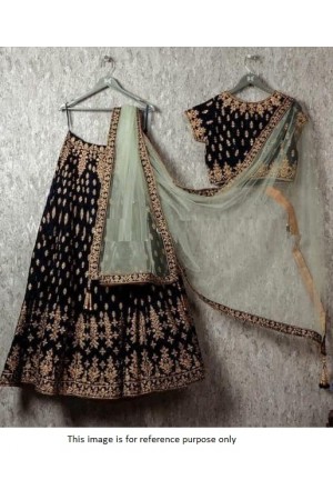 Bollywood Model Black velvet lehenga choli