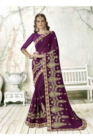 Purpl designer fancy party wear saree 90007