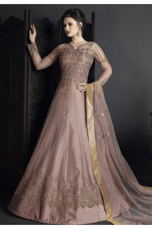 Onion pink net wedding ghagra choli style 10007