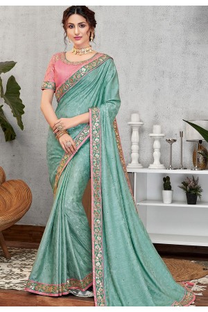 evening blue jacquard silk embroidered saree 11406